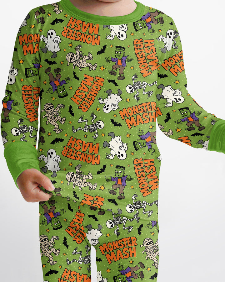 Monster Mash Halloween Bamboo Two Piece Long Sleeve Pajama Set