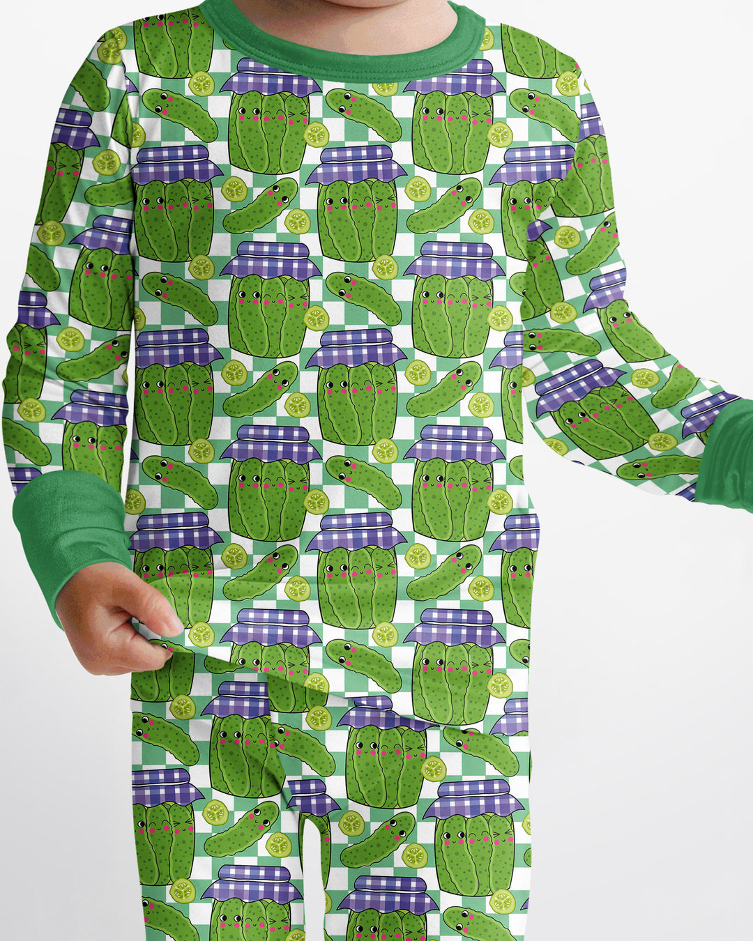Kawaii Pickle Jar Bamboo Two Piece Long Sleeve Pajama Set