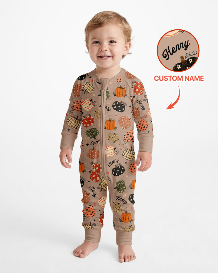 Custom Name Boho Pumpkin Bamboo Convertible Zippy