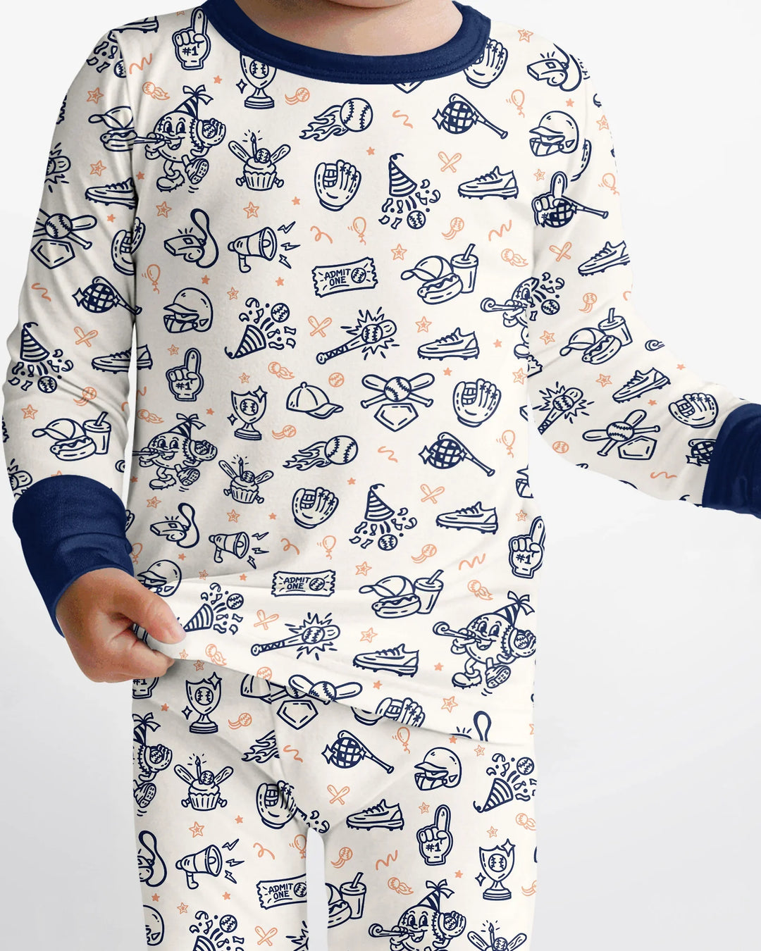Ballpark Bash Bamboo Two Piece Long Sleeve Pajama Set