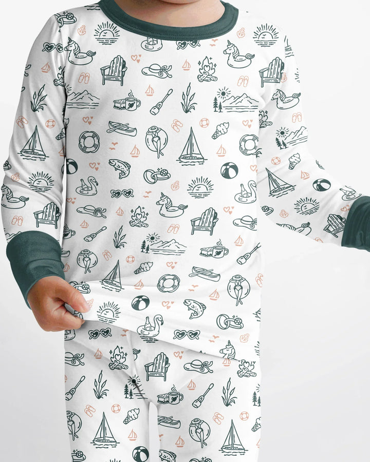 Lake Vibe Bamboo Two Piece Long Sleeve Pajama Set