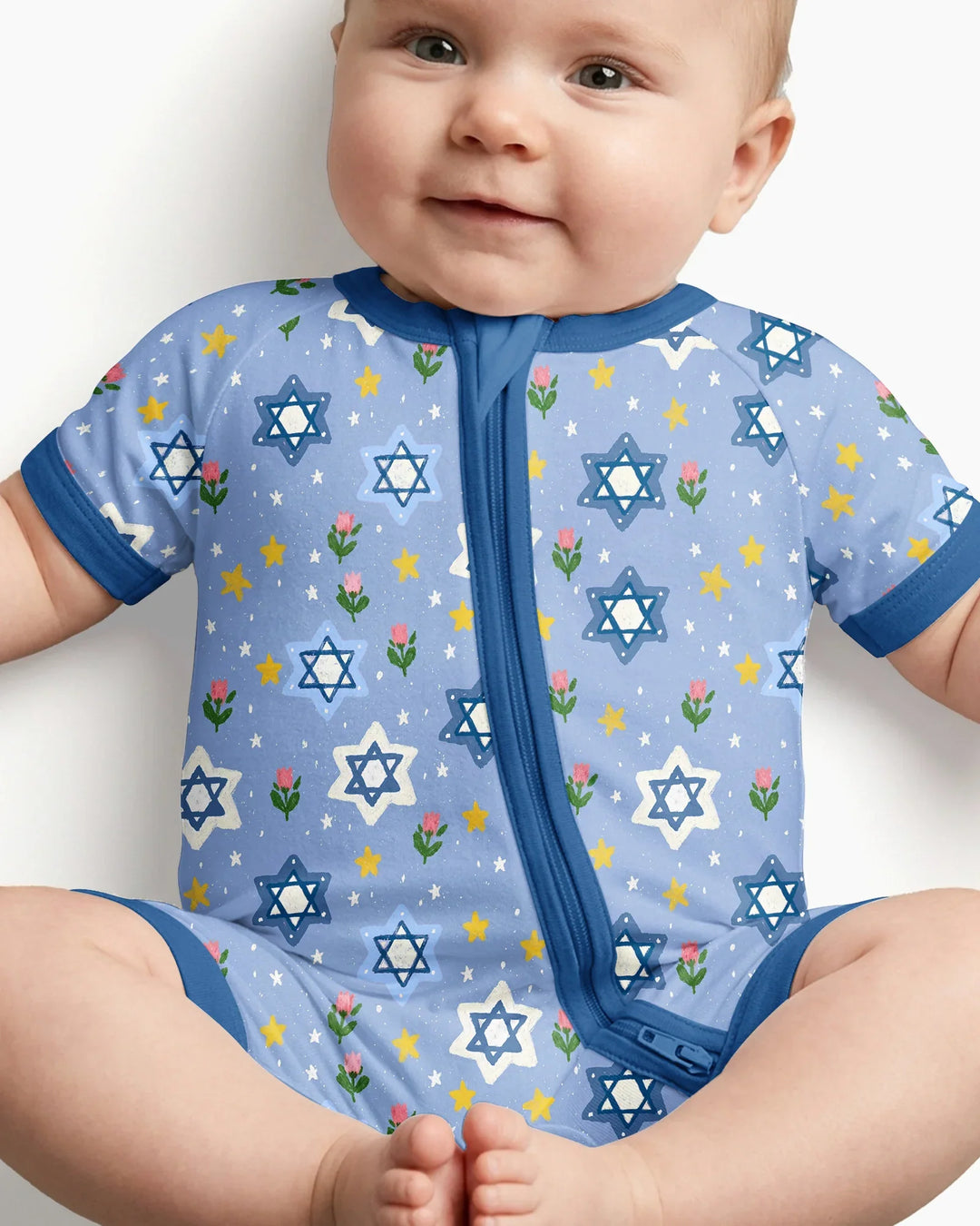 Starry Bloom Blessings Family Matching Bamboo Shorty Zippy