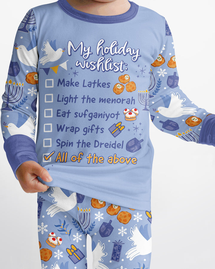 Hanukkah To Do List Bamboo Two Piece Long Sleeve Pajama Set