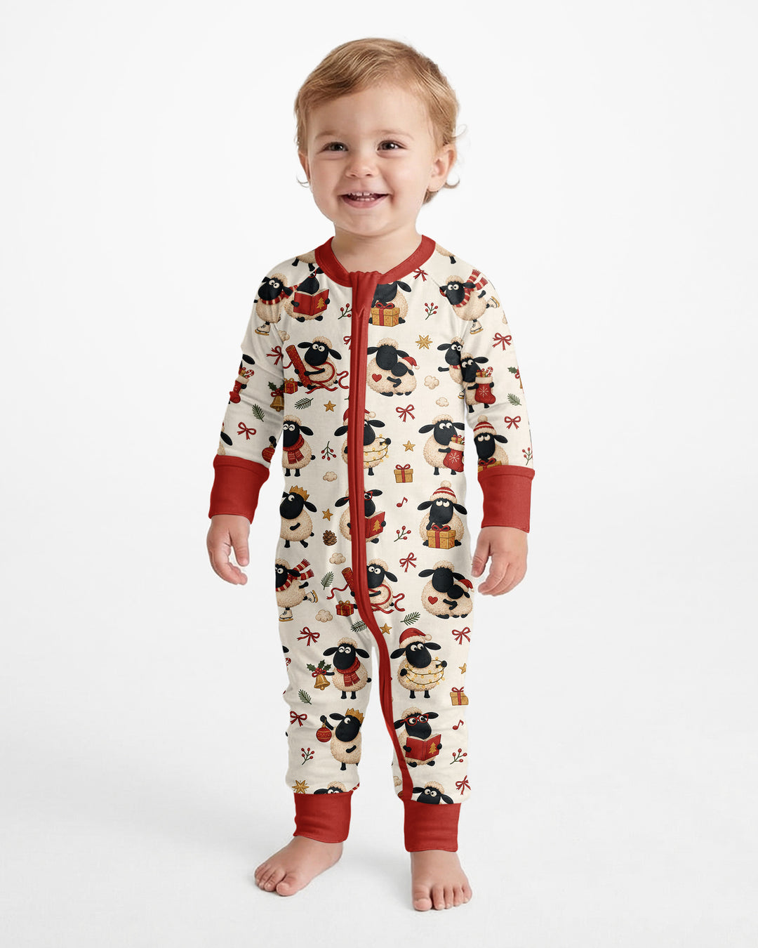 Festive Holiday Sheep Bamboo Convertible Zippy