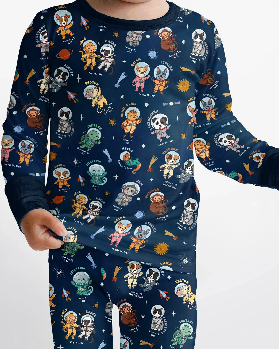 Animal Astronauts Bamboo Two Piece Long Sleeve Pajama Set