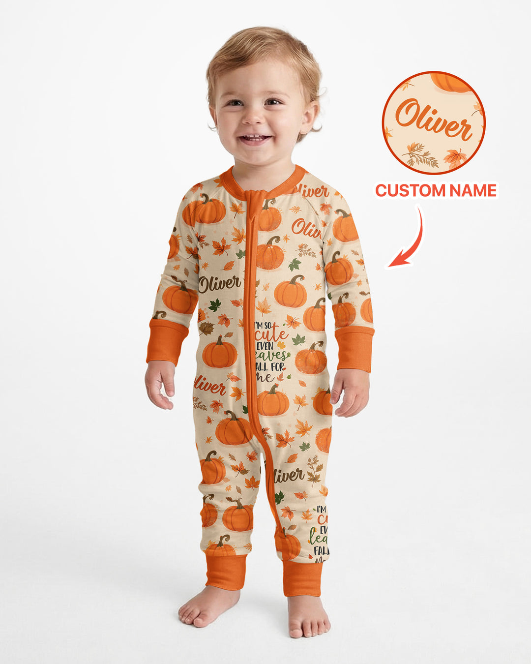 Custom Name I'm So Cute Even Leaves Fall for Me Bamboo Convertible Zippy