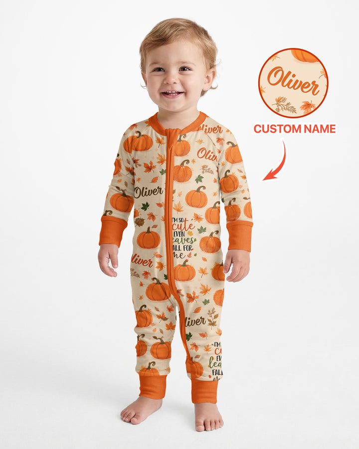 Custom Name I'm So Cute Even Leaves Fall for Me Bamboo Convertible Zippy