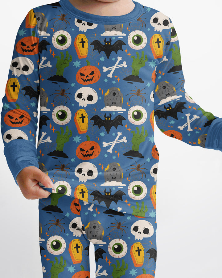 Little Monsters Bamboo Two Piece Long Sleeve Pyjamas Set For Halloween