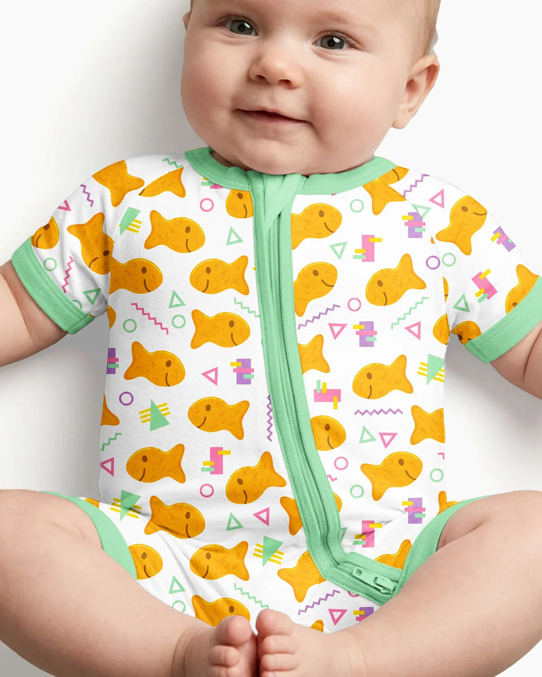 Cheesy Fishies Family Matching Bamboo Shorty Zippy