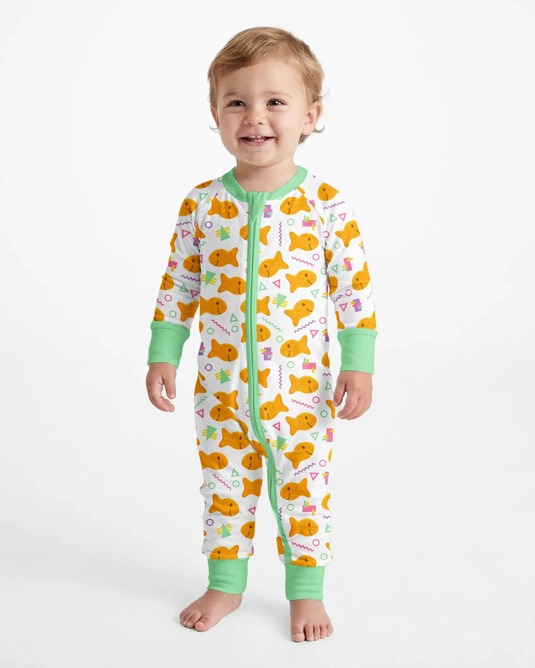 Cheesy Fishies Family Matching Bamboo Convertible Zippy