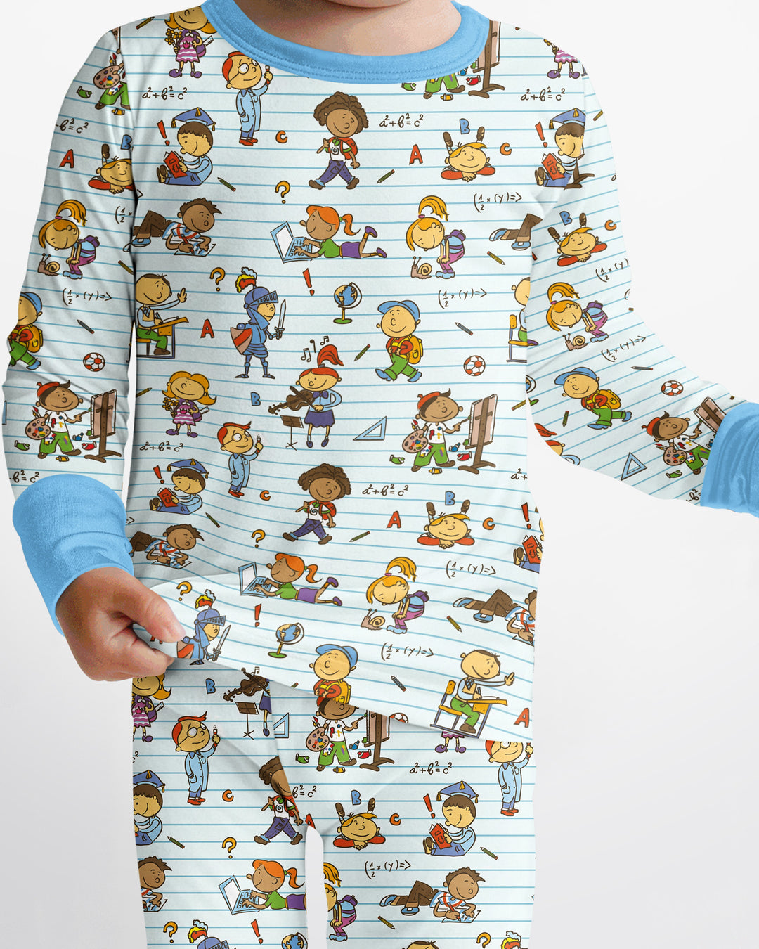School Days Adventure Bamboo Two Piece Long Sleeve Pajama Set