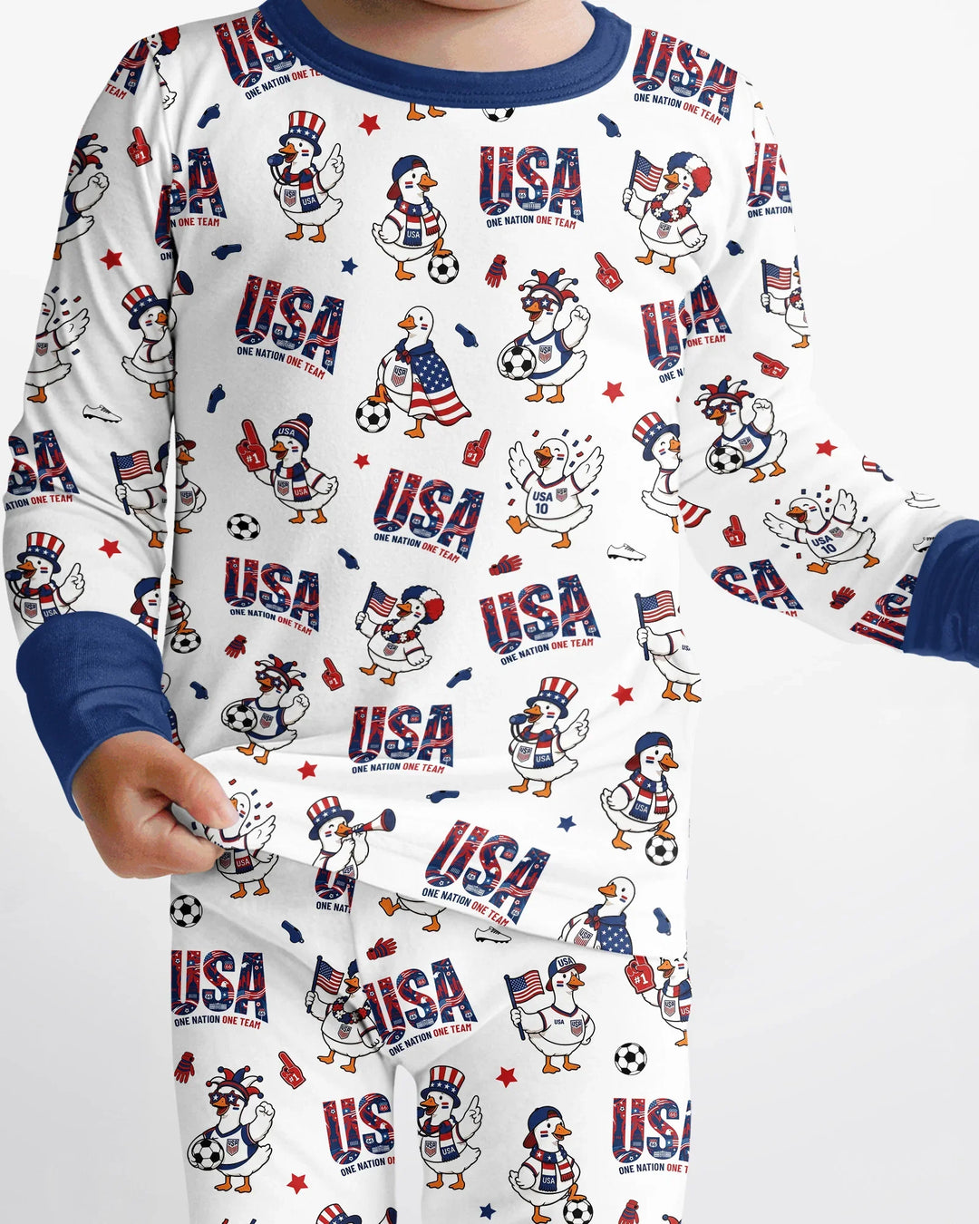 One Nation One Team Bamboo Two Piece Long Sleeve Pajama Set