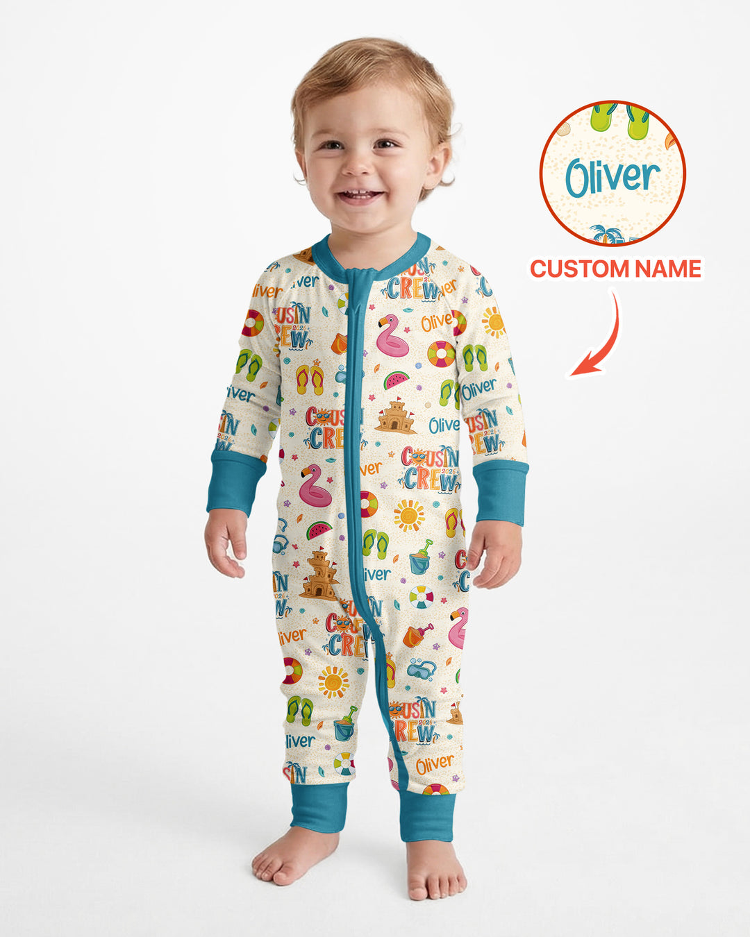 Custom Name Summer 2026 Cousin Crew Bamboo Convertible Zippy