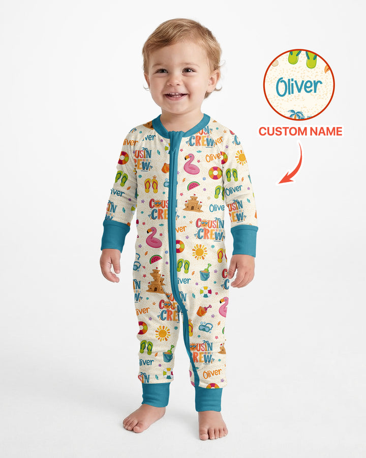 Custom Name Summer 2026 Cousin Crew Bamboo Convertible Zippy