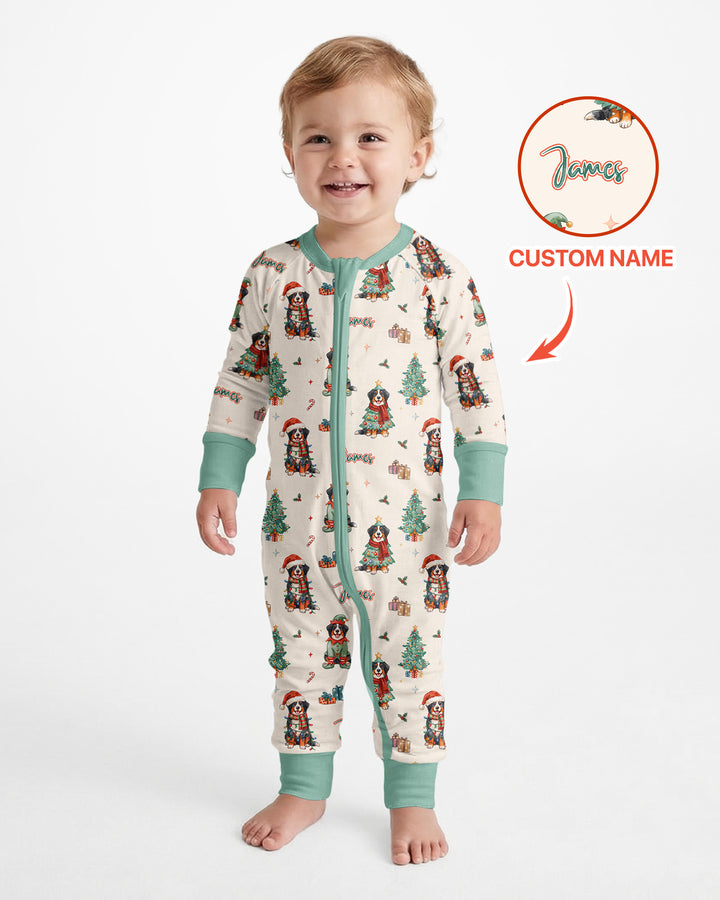 Christmas Bernese Mountain Dog Family Matching Bamboo Convertible Zippy