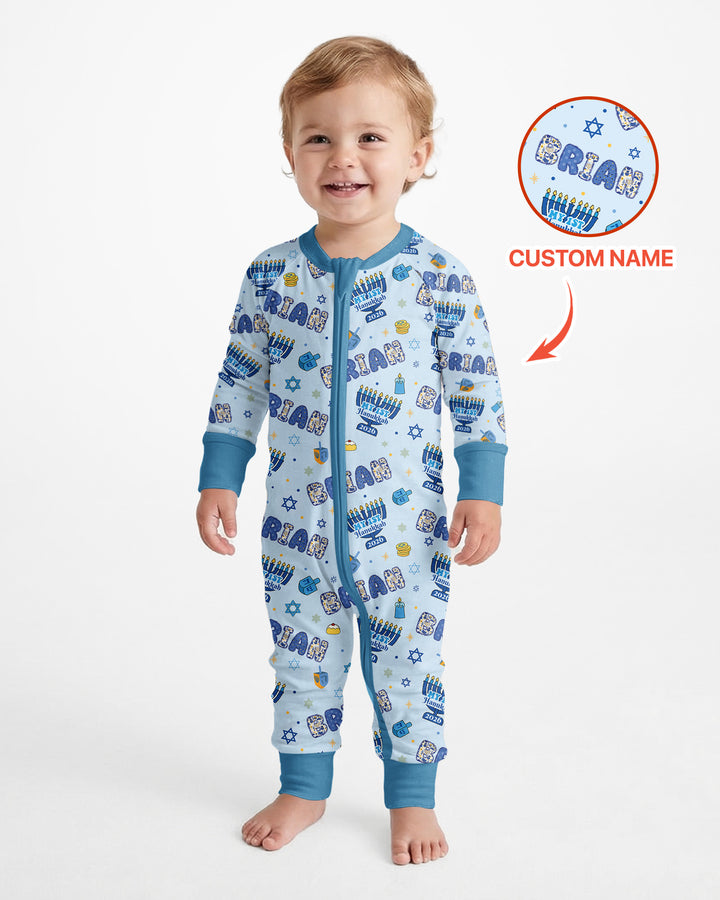 Custom name My First Hanukkah 2026 Bamboo Convertible Zippy