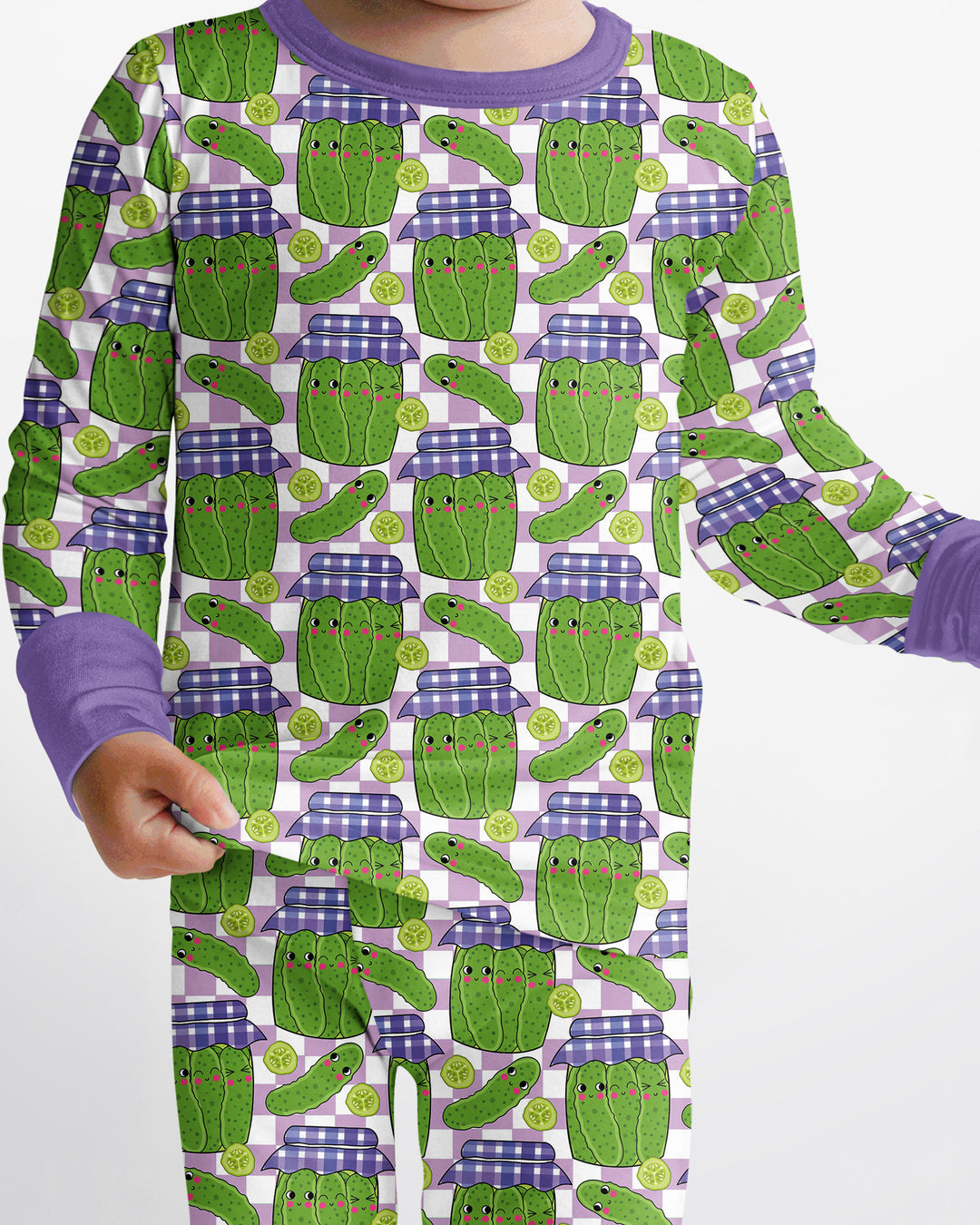 Kawaii Pickle Jar Bamboo Two Piece Long Sleeve Pajama Set