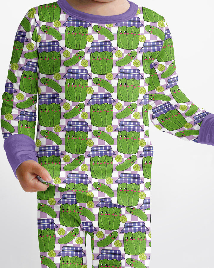 Kawaii Pickle Jar Bamboo Two Piece Long Sleeve Pajama Set