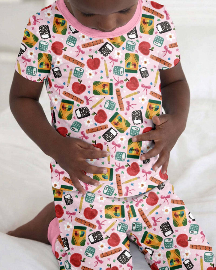 Little Learner Bamboo Two Piece Short Sleeve Pajama Set