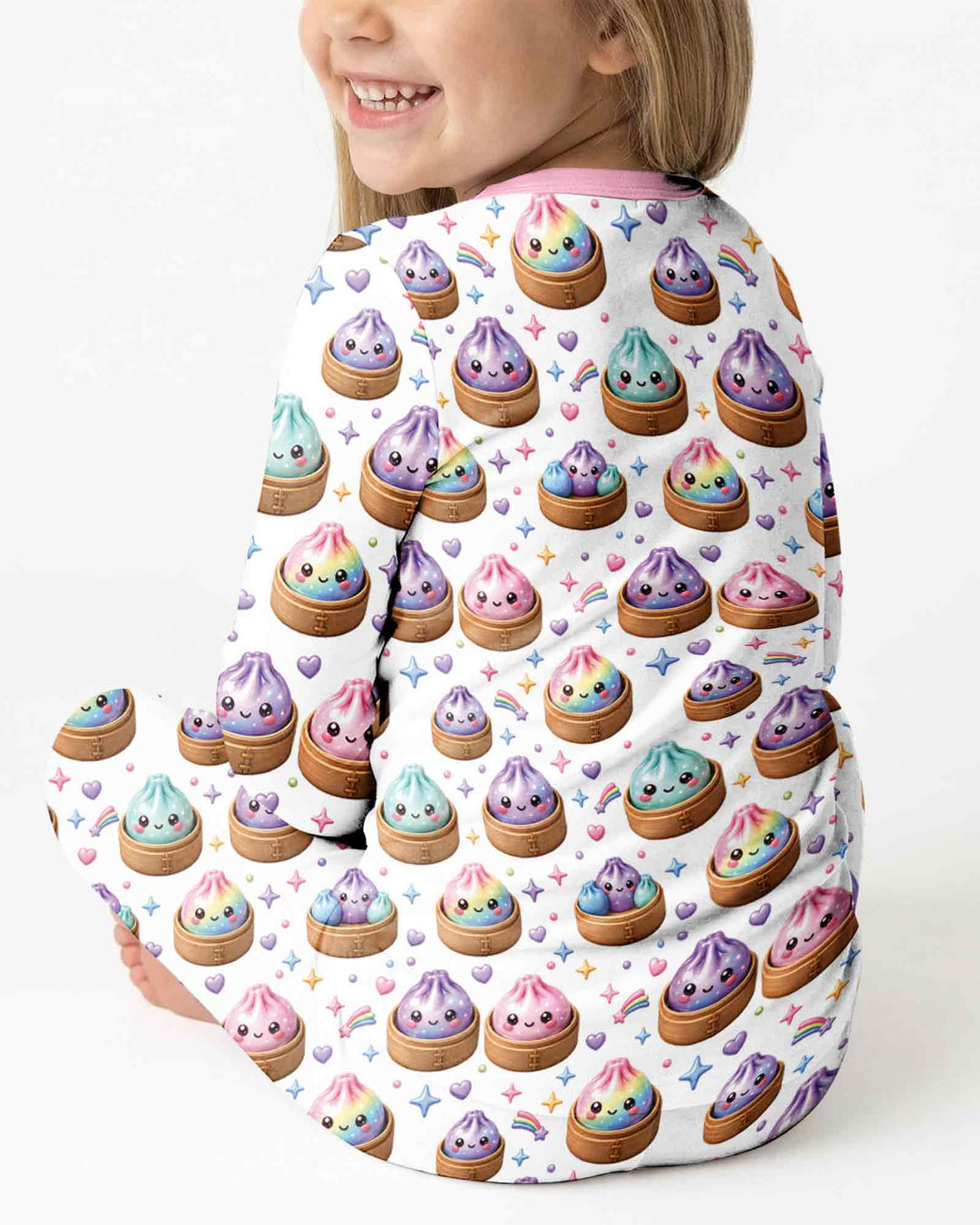 Cute Glitter Dumpling Two Piece Long Sleeve Pajama Set