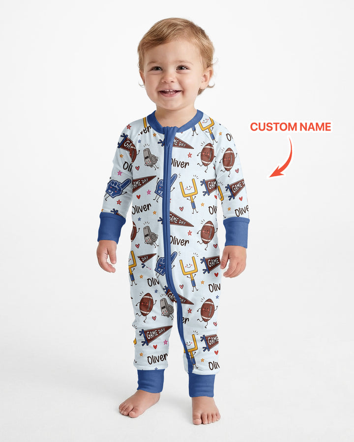 Custom Name Football Game Day Bamboo Convertible Zippy