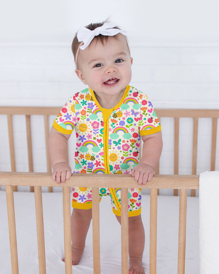 Summer Sunshine Bamboo Shorty Zippered Romper