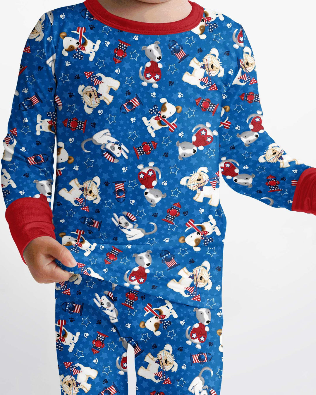 Red, White & Woof Family Matching Bamboo Two Piece Long Sleeve Pajama Set