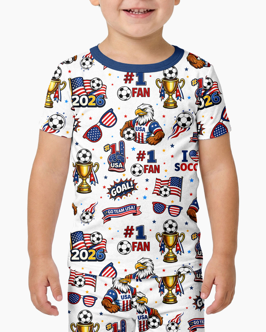 USA Soccer 2026 Party Bamboo Two Piece Short Sleeve Pajama Set