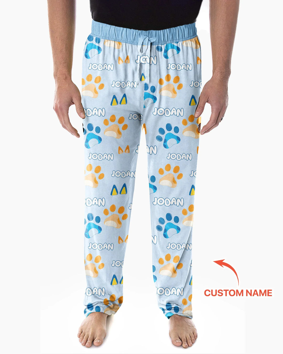 Custom Name Favourite Blue Dog Family Matching Bamboo Men's Pajama Set