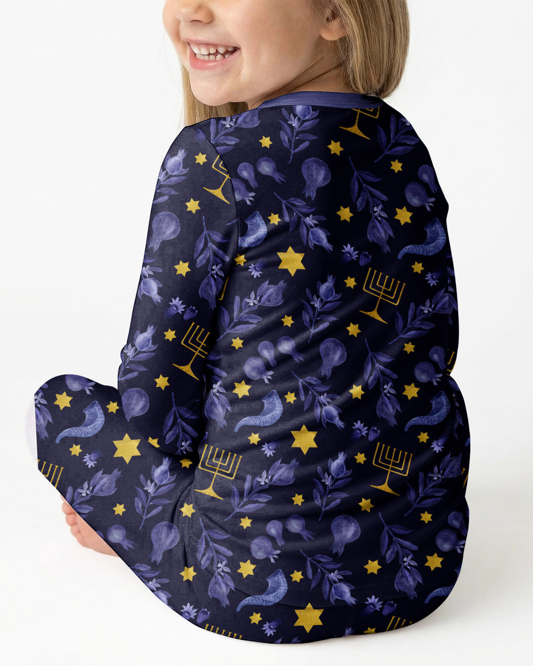 Rosh Hashanah Night Family Matching Bamboo Two Piece Long Sleeve Pajama Set