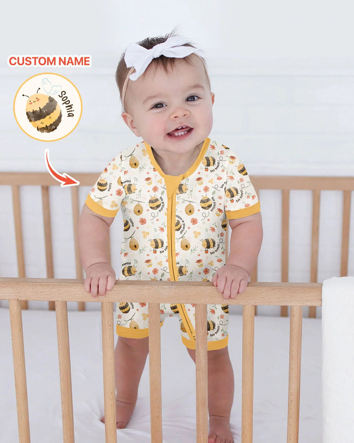 Bee Kind Custom Name Bamboo Shorty Zippy