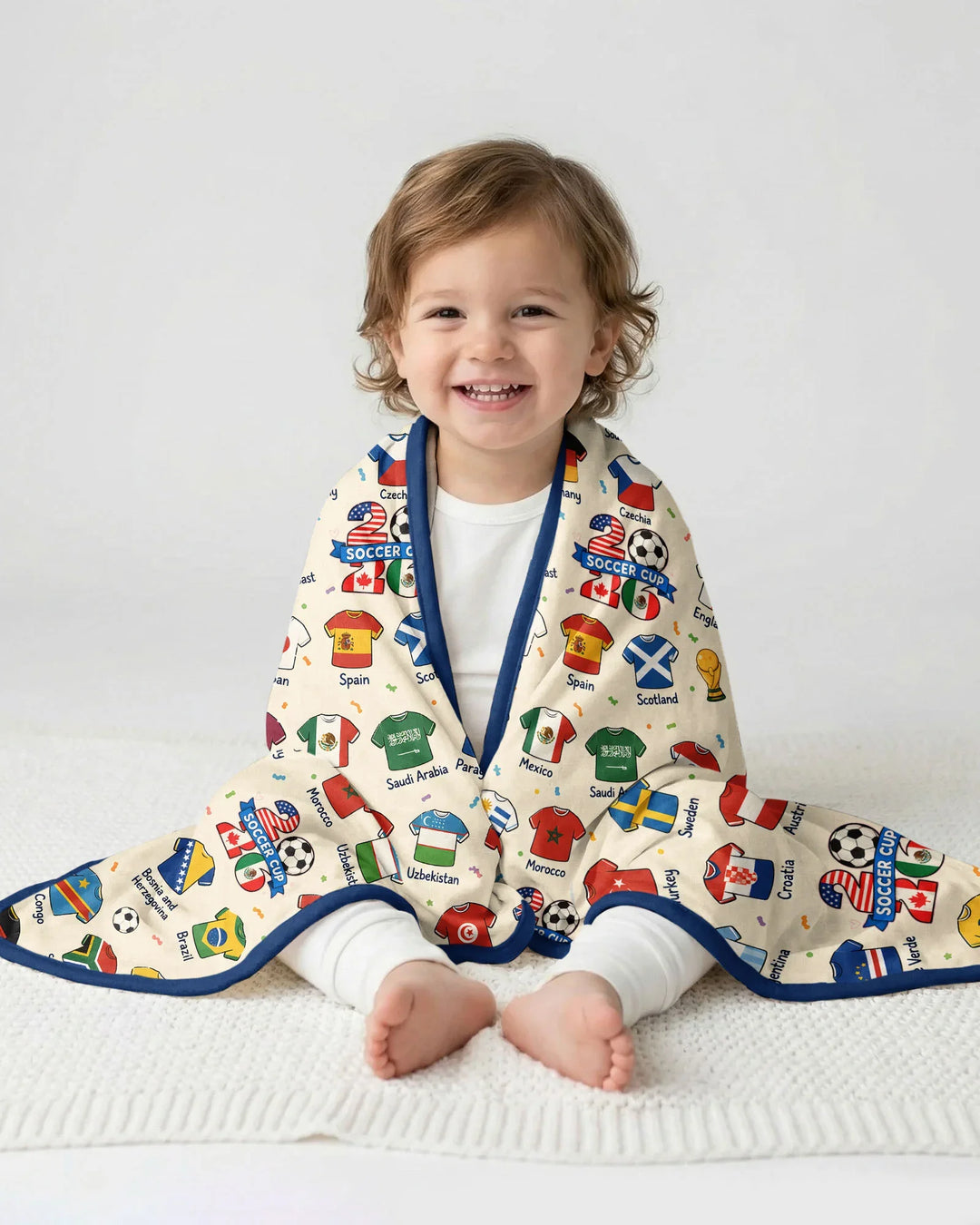 2026 Soccer World Jersey Flag Bamboo Blanket