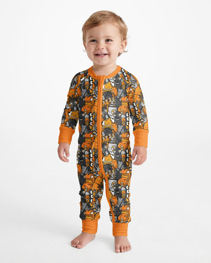 Colorful Doodle Monster Friends Bamboo Convertible Zippy