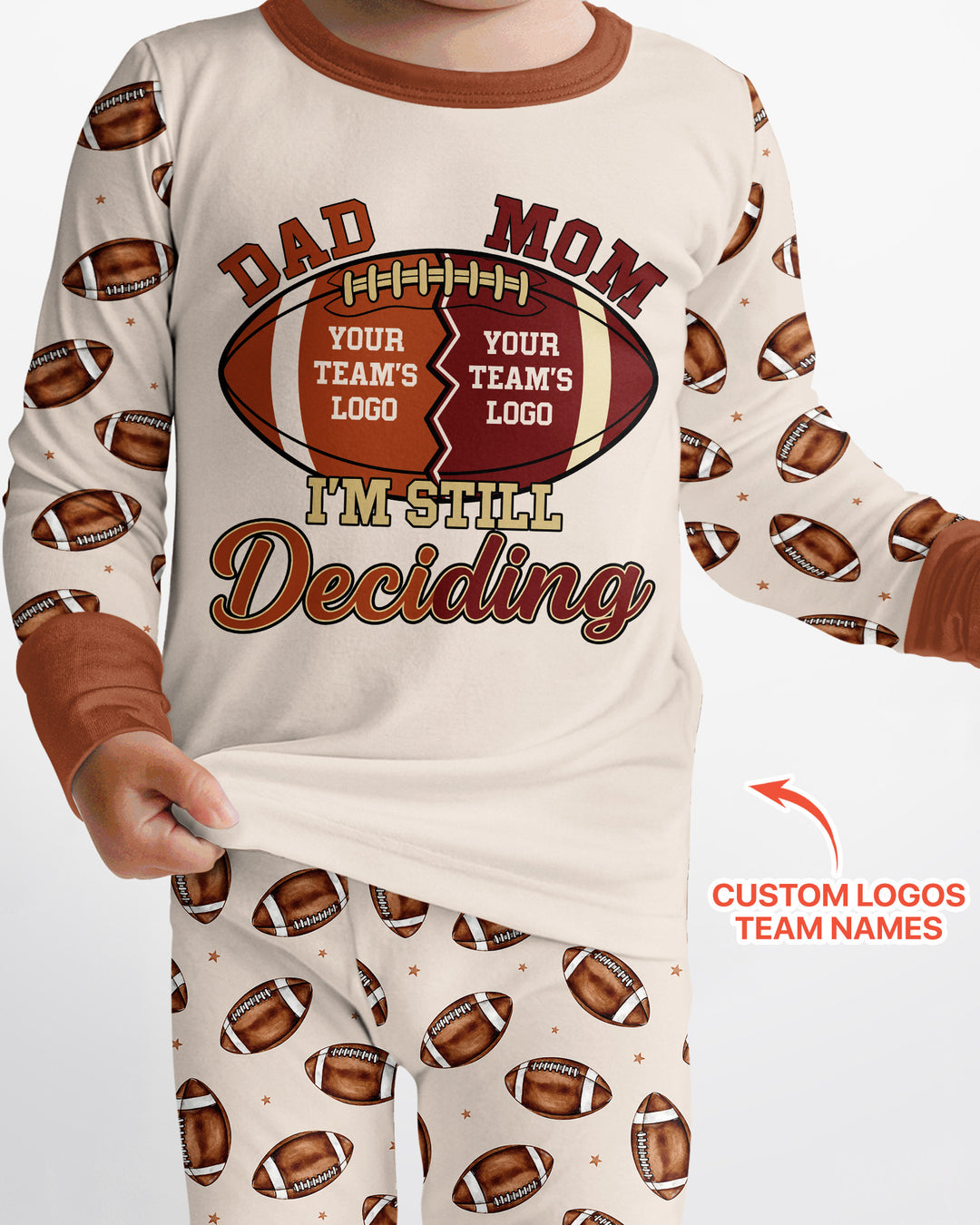 I'm Still Deciding House Divided - Upload Two Team Logo Bamboo Two Piece Long Sleeve Pajama Set