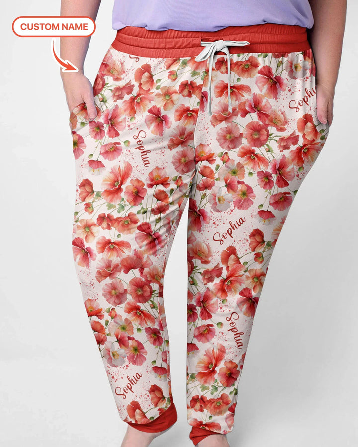 Custom Name Birth Month Flowers Bamboo Women Pajama Set