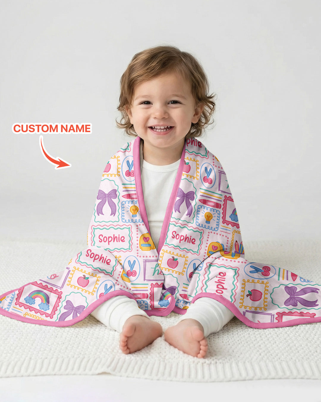 Custom Name Hello School Bamboo Blanket