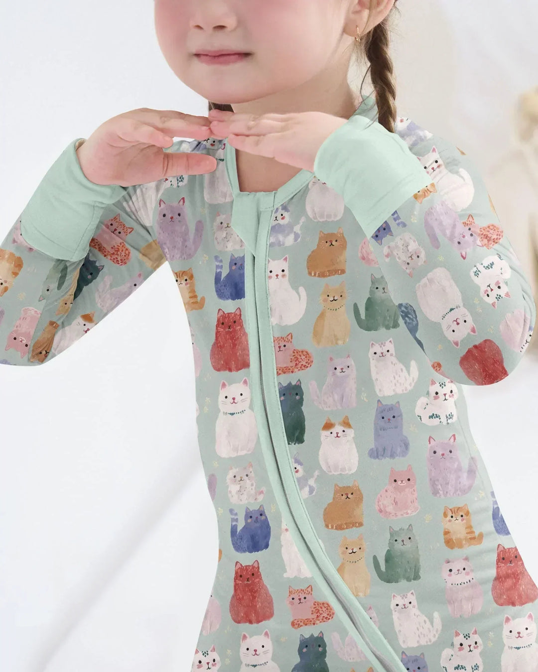 Enchanted Happy Kitty Family Matching Bamboo Convertible Zippy