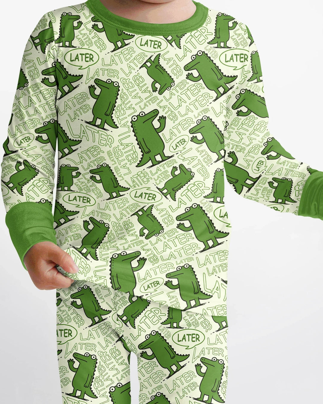 See you later, alligator! Bamboo Two Piece Long Sleeve Pajama Set