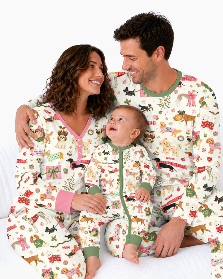 Festive Dog Merry Woofmas Bamboo Women Pajama Set