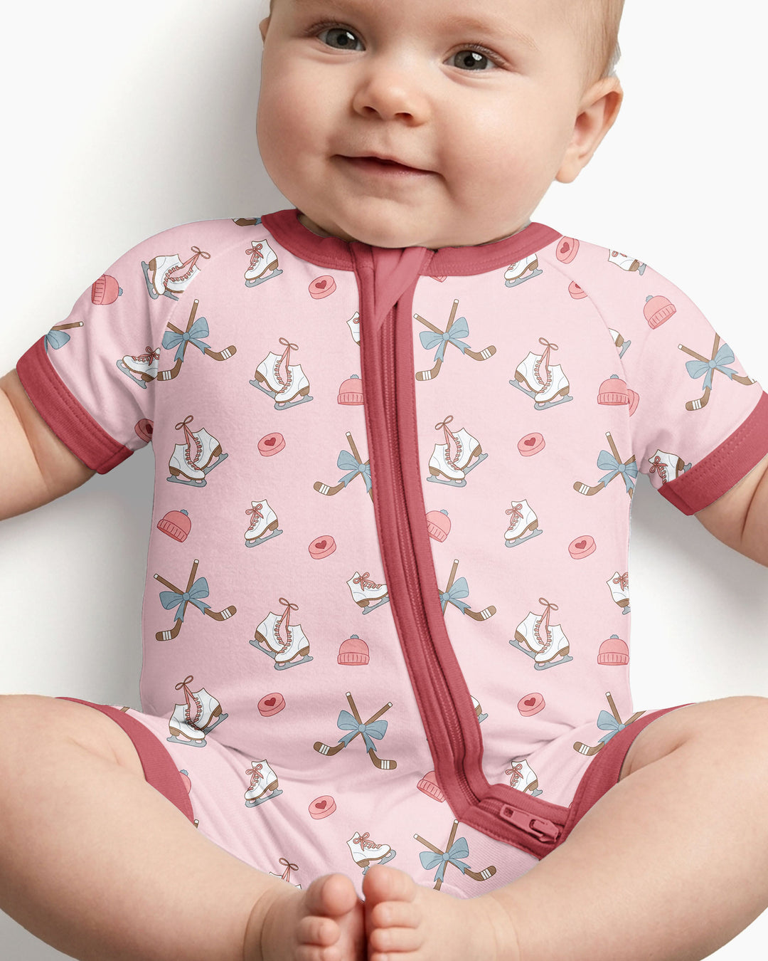 Girly Hockey Pink Bamboo Shorty Zippy