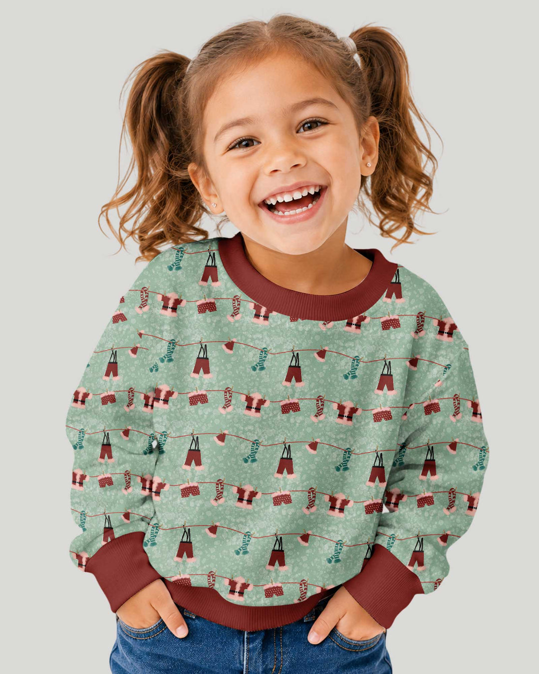Santa In The Snow Bamboo Crewneck Sweatshirt