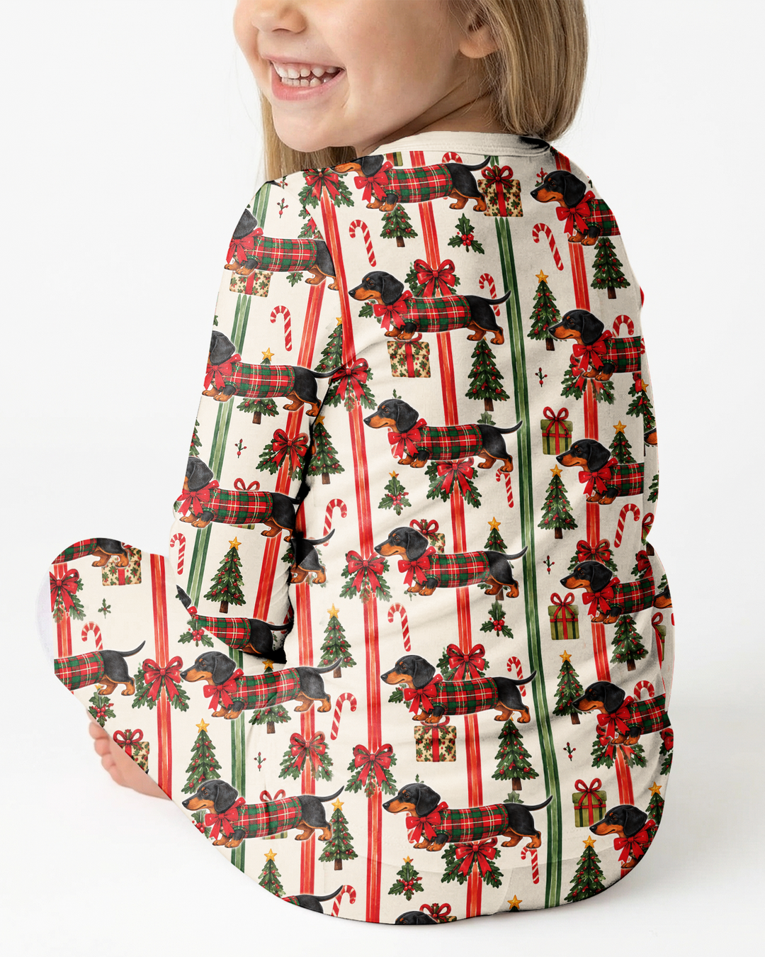 Puppy Holiday Bamboo Two Piece Long Sleeve Pajama Set