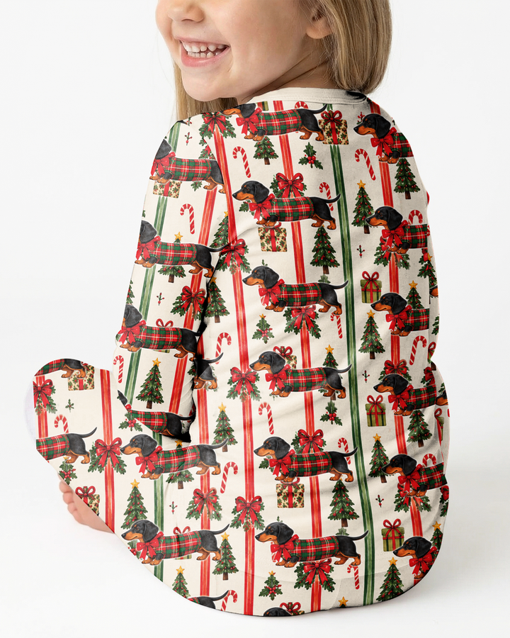 Puppy Holiday Bamboo Two Piece Long Sleeve Pajama Set