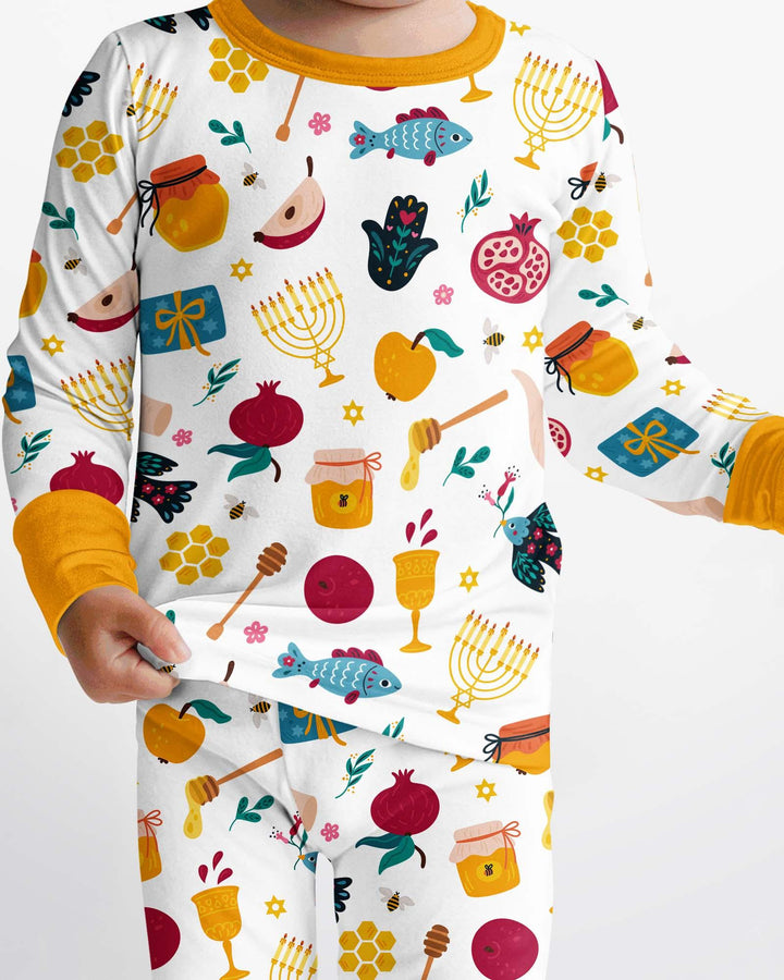 Shanah Tovah Party Bamboo Two Piece Long Sleeve Pajama Set