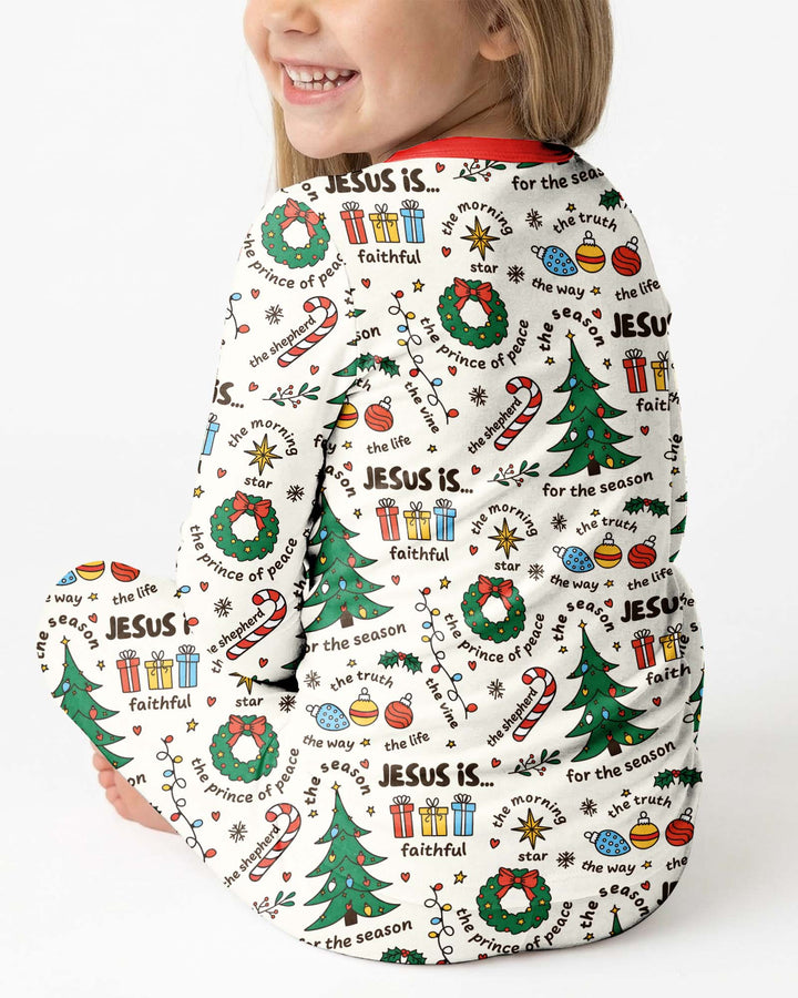 Christmas Jesus Is... Bamboo Two Piece Long Sleeve Pajama Set