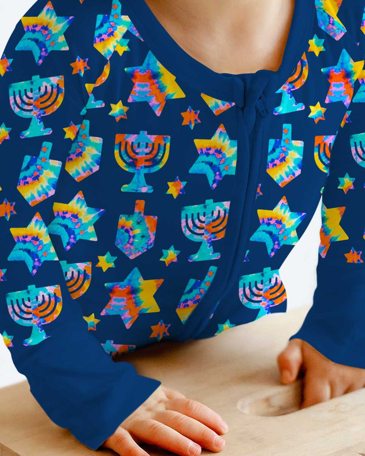 Hanukkah Tie Dye Matching Family Bamboo Convertible Zippy