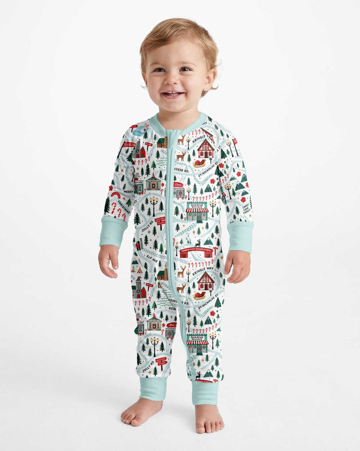 Whimsical North Pole Map Bamboo Convertible Zippy