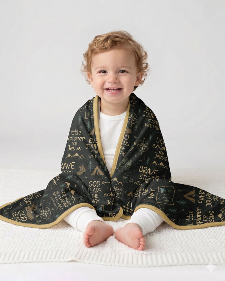 Little Explorer God Leads The Way Bamboo Blanket