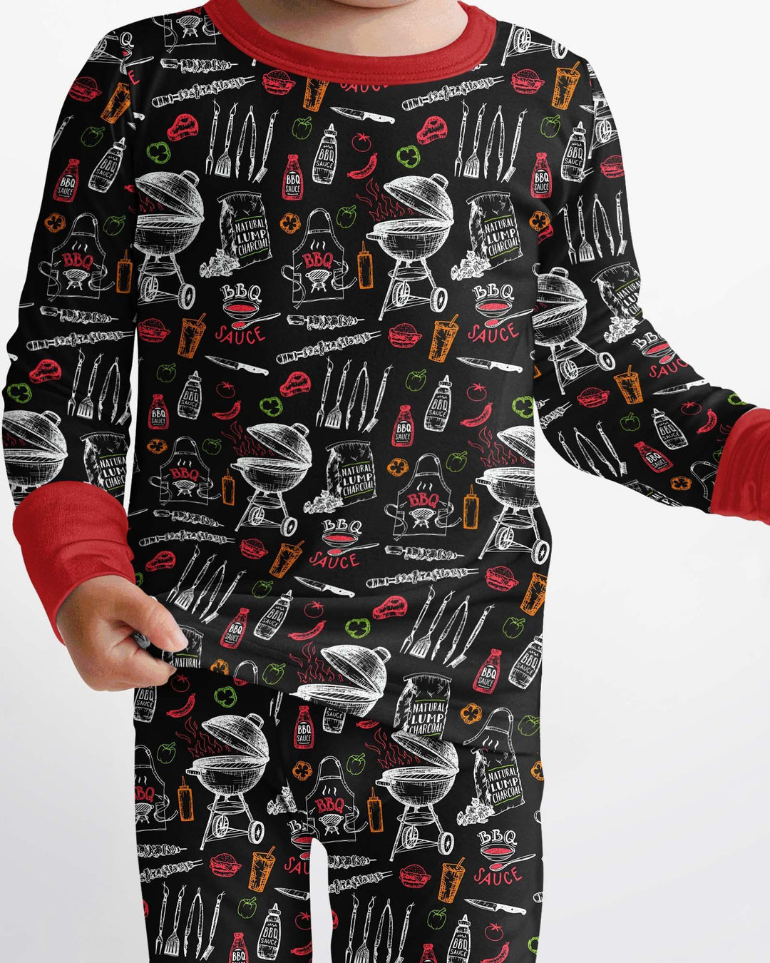 Backyard BBQ Party Family Matching Bamboo Two Piece Long Sleeve Pajama Set