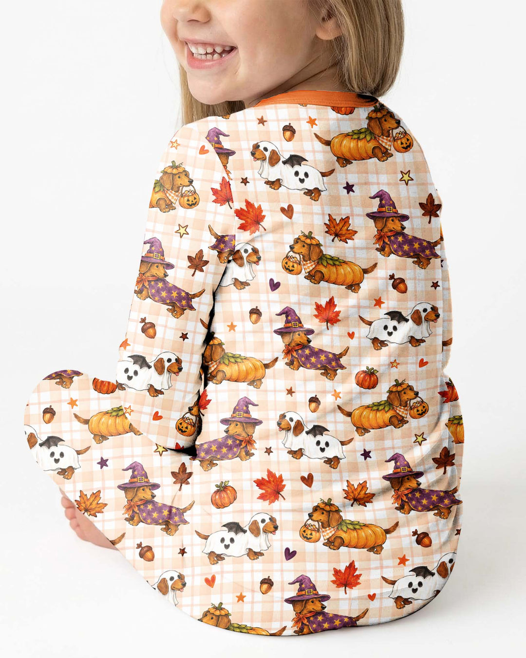 Spooky Dachshund Bamboo Two Piece Long Sleeve Pajama Set